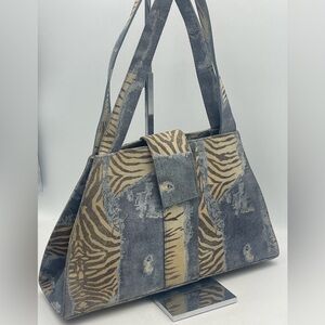 Helle Comfort by Romu’s Bags: Distressed Animal Print Shoulder Bag Made In Spain